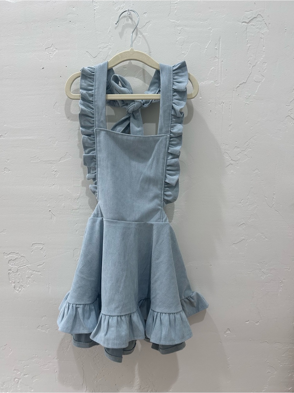 Toddler light Blue Ruffle Pinafore Dress
